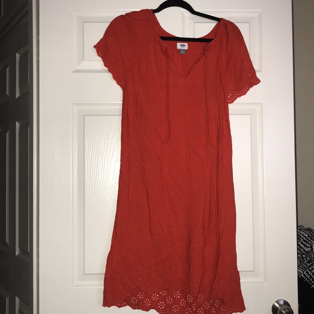 Orange Vintage Embroidered Dress